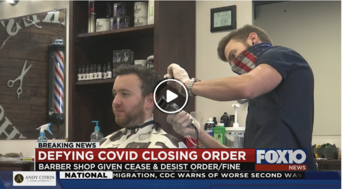 Barbershop in Alabama defies cease & desist order; receives $500 fine Alabama barber defies closure order