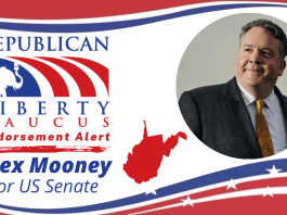 The Republican Liberty Caucus endorses Alex Mooney for U.S. Senate in West Virginia.