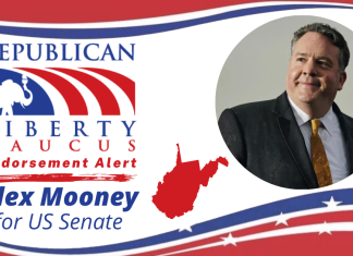 The Republican Liberty Caucus endorses Alex Mooney for U.S. Senate in West Virginia.