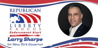 The Republican Liberty Caucus Endorses Larry Sharpe for Governor of New York